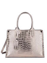 Sac  Main Croco Cuir Milano Marron croco CR16062N