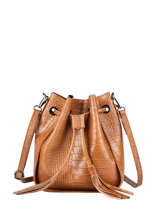 Cross Body Tas Croco Leder Milano Bruin croco CR19114N