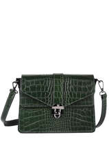 Sac Bandoulire Croco Cuir Milano Vert croco CR19062N