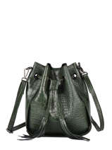 Sac Bourse Croco Cuir Milano Vert croco CR19114N