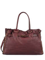 Sac Shopping Cuir Milano Rouge dewashed DE17115