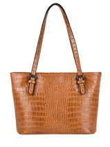 Sac Port paule Croco Cuir Milano Marron croco CR15013N