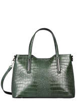 Sac  Main Croco Cuir Milano Vert croco CR15116N