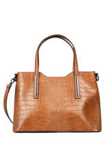 Sac  Main Croco Cuir Milano Marron croco CR15116N