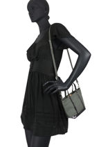 Sac Bandoulire Baby Cabas Paillettes Vanessa bruno Gris cabas 1V40410-vue-porte