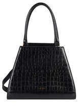 Sac  Main Aimee Croc Cuir Nat et nin Noir croc C