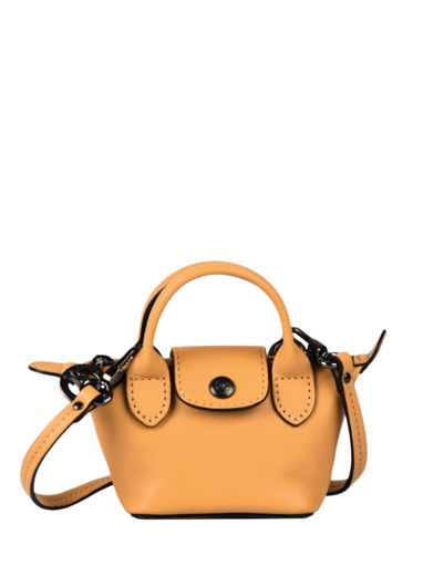 Longchamp Le pliage cuir Sac port travers Jaune