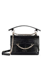 Sac Port paule Karl Seven Croco Cuir Karl lagerfeld Noir karl seven 206W3186