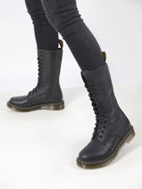 Bottes 1b99 Virginia En Cuir Dr martens Noir unisex 11820008-vue-porte