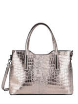 Sac  Main Croco Cuir Milano Marron croco CR15116N