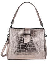 Sac Port� �paule Croco Cuir Milano Marron croco CR19113N