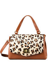 Sac  Main Lopard Cuir Augre f Marron leopard L