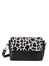 Cross Body Tas Giraf Leder Augre f Zwart girafe G