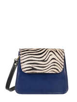 Sac Bandouliere Zebre Cuir Augre f Bleu zebre Z