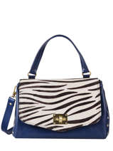 Sac  Main Zebra Cuir Augre f Bleu zebre Z