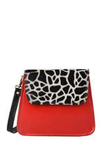 Sac Bandouli�re Girafe Cuir Augre f Rouge girafe G