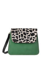 Sac Bandouli�re Girafe Cuir Augre f Vert girafe G