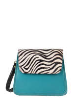 Sac Bandouliere Zebre Cuir Augre f Bleu zebre Z