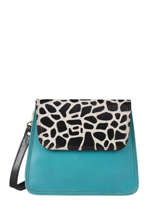 Cross Body Tas Giraf Leder Augre f Blauw girafe G