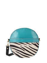 Cross Body Tas Zebra Leder Augre f Blauw zebre Z