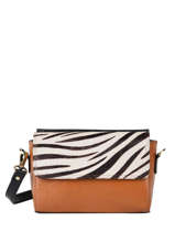 Cross Body Tas Zebra Leder Augre f Bruin zebre Z