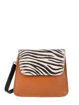 Sac Bandouliere Zebre Cuir Augre f Marron zebre Z