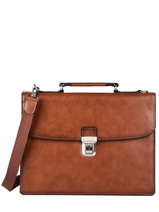 Serviette Crosta 1 Compartiment Cuir Etrier Marron crosta ECRO03