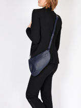 Sac Bandouli�re Large City Perle Cuir Nathan baume Bleu n city 1-vue-porte