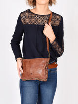 Sac Bandoulire Heritage Cuir Biba Marron heritage POR2L-vue-porte