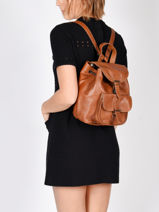 Sac  Dos Lebaroudeur Paul marius Marron vintage BAROUDEU-vue-porte