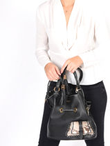 Sac Seau M Premier Flirt Python Cuir Lancel Noir premier flirt A10529-vue-porte