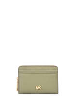 Porte-monnaie Cuir Michael kors Vert money pieces F9GF6Z1L