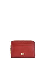 Porte-monnaie Cuir Michael kors Rouge money pieces F9GF6Z1L