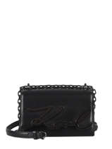 Cross Body Tas K Signature Leder Karl lagerfeld Zwart k signature 205W3005