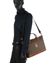 Longchamp Boxford Aktetas Groen-vue-porte
