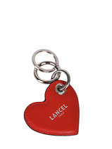 Porte-clefs Love Lancel Cuir Lancel Rouge breloques A10435