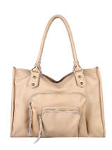 Sac Port paule A4 Pop Cuir Basilic pepper Beige pop BPOC31