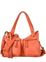 Sac Shopping  Cow Cuir Basilic pepper Orange cow BCOW37