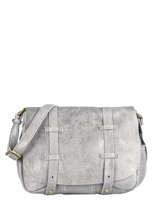 Cross Body Tas Vintage Leder Vintage Leder Mila louise Zilver vintage 3017X