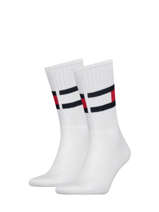 Chaussettes Homme Tommy Logo Tommy hilfiger Blanc socks men 48198501-vue-porte
