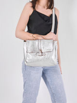 Sac  Lecorneille  Cuir Paul marius Gris argento CORNEARG-vue-porte