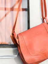 Cross Body Tas Cow Leder Basilic pepper Oranje cow BCOW18