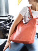 Schoudertas Cow Leder Basilic pepper Oranje cow BCOW20