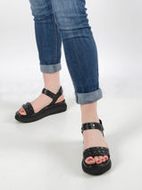 Sandales semelle compensee uit leder uit leder uit leder uit leder uit leder uit leder-MJUS-vue-porte