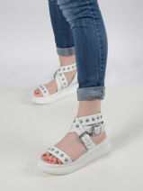 Sandales semelle compensee uit leder uit leder uit leder uit leder uit leder uit leder-MJUS-vue-porte