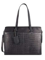 Sac Shopping Croco Caia 1 Compartiment + Pc15'' Cuir Burkely Noir croco caia 29