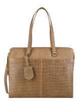 Schoudertas Croco Caia 1 Compartiment + Pc15'' Leder Burkely Bruin croco caia 29