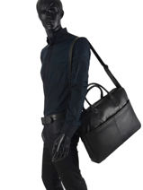 Documententas 15" Vintage Leder Burkely Zwart river 733922-vue-porte