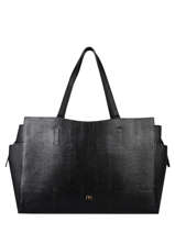 Sac  Dakota Cuir Faon Lzard Nat et nin Noir lezard L