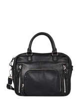 Sac Bandouli�re Baby Macy Cuir Nat et nin Noir vintage BABYMACY